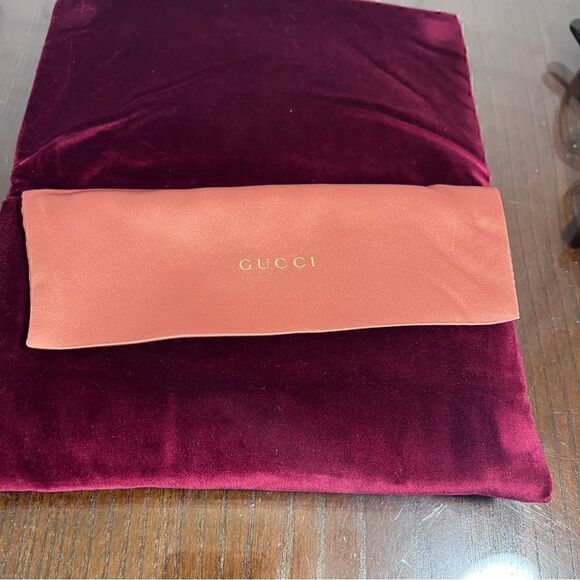 GUCCI Strassed 56MM Embellished Asymmetrical Cat Eye Sunglasses in Havana color main image 12